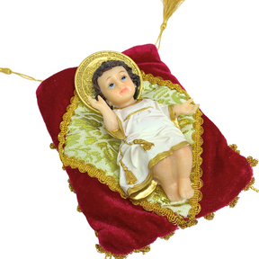 Menino Jesus de Resina 21cm Com Almofada