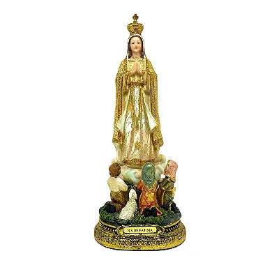 Imagem Nossa Senhora de Fátima 21,6 cm Com Pastorinhos